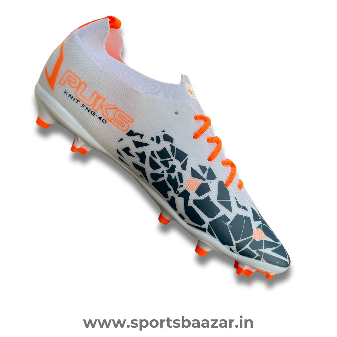 Premium Wholesale High-Top Men's Football Boots – White/Black/Orange