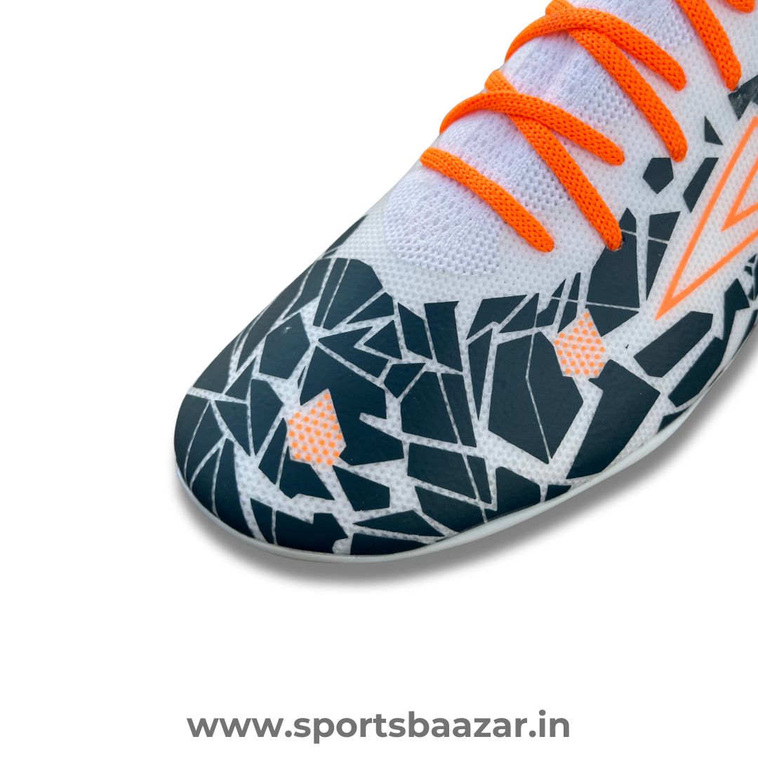 Premium Wholesale High-Top Men's Football Boots – White/Black/Orange