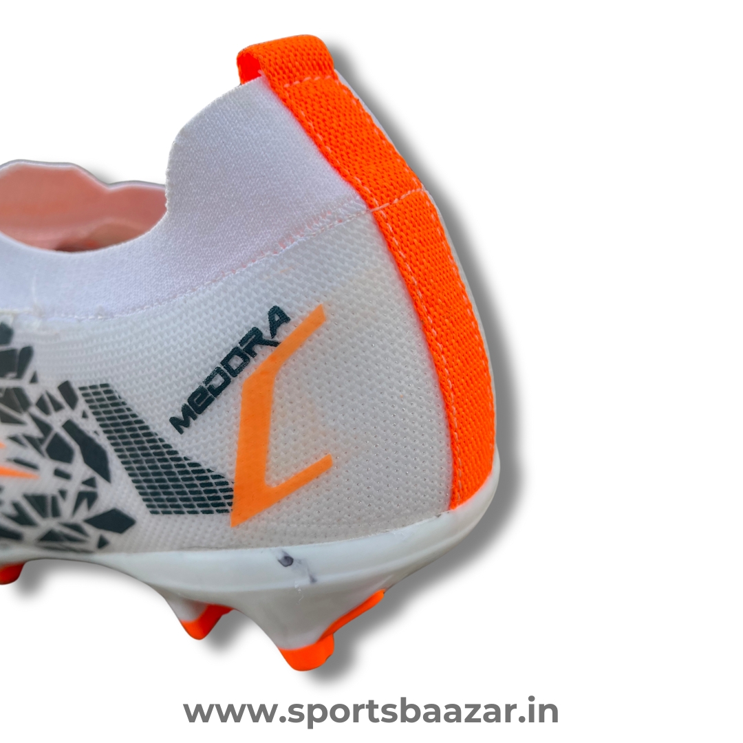 Premium Wholesale High-Top Men's Football Boots – White/Black/Orange