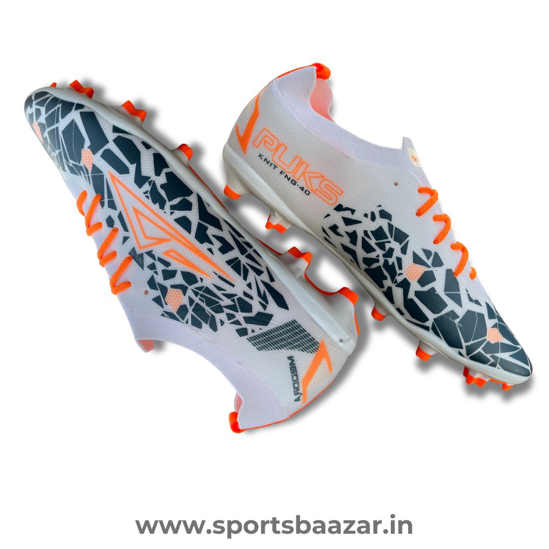 Premium Wholesale High-Top Men's Football Boots – White/Black/Orange