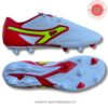 Anza Master Pro Football Boots – White & Red Firm Ground Shoes