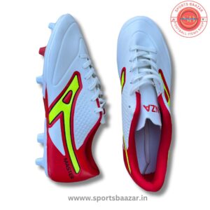 Anza Master Pro Football Boots – White & Red Firm Ground Shoes