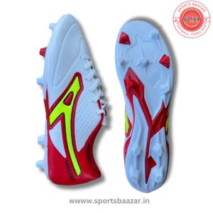 Anza Master Pro Football Boots – White & Red Firm Ground Shoes