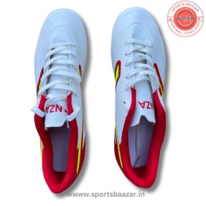 Anza Master Pro Football Boots – White & Red Firm Ground Shoes