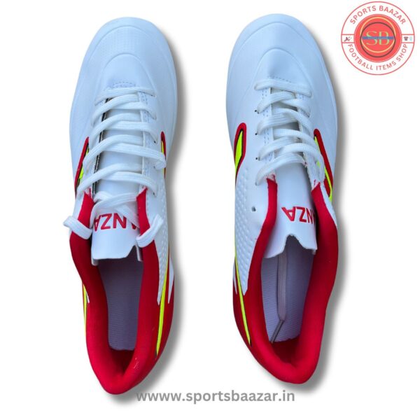 Anza Master Pro Football Boots – White & Red Firm Ground Shoes