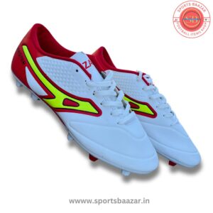 Anza Master Pro Football Boots – White & Red Firm Ground Shoes