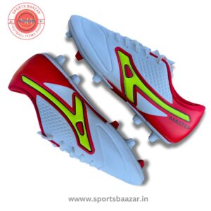 Anza Master Pro Football Boots – White & Red Firm Ground Shoes
