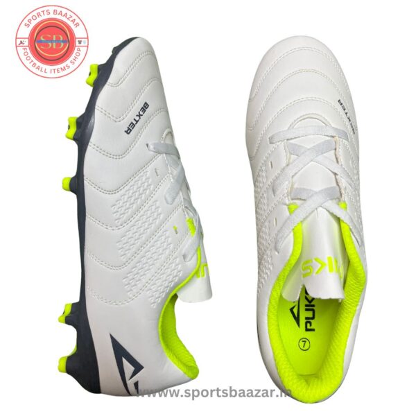 Puks Bexter Men’s Football Shoes – Classic White FG Soccer Boots
