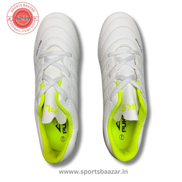Puks Bexter Men’s Football Shoes – Classic White FG Soccer Boots