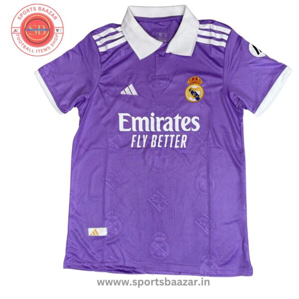 Real Madrid Purple Replica Jersey – Classic Collar Design